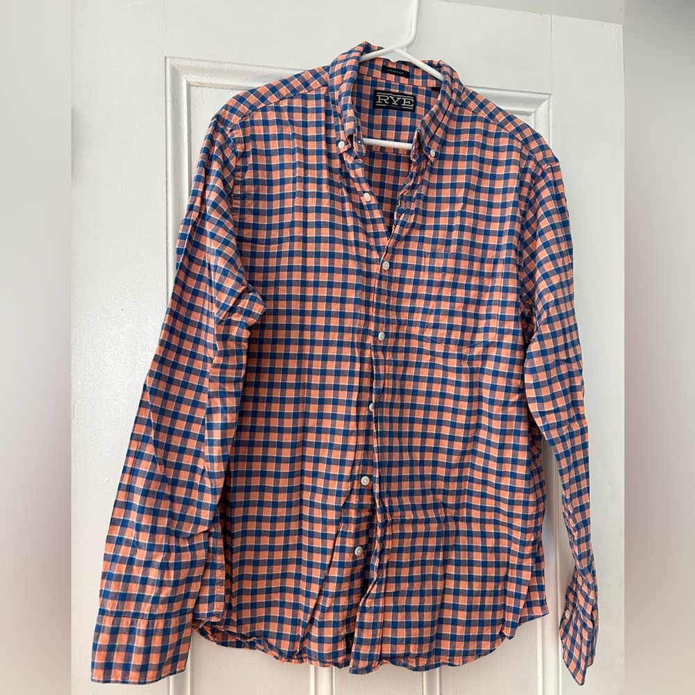 Rye men’s long sleeve button down shirt size large